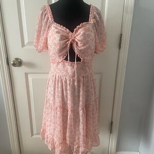 Floral Pink Mini Dress Built in bra size XL
